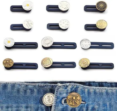 Produktbild von Metalne Knöpfe für Hosen, verstelbare Hosenknöpfe, Hosenverlängerungsknöpfe, Hosenknöpfe für Jeans, Hosenverlängerungsknöpfe für Schwangere, 1-1,8 Zoll