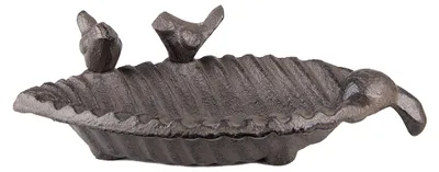 Produktbild von Clayre & Eef Vogelfutterhaus Blatt 19x10x5 cm Braun Eisen