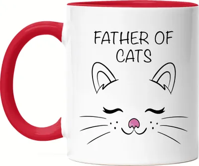 Produktbild von Father of Cats Tasse Rot Katzen-Papa Geschenk Katzenliebhaber Katzenbesitzer Katzen Kätzchen