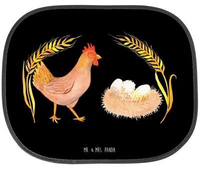 Produktbild von Mr. & Mrs. Panda Auto Sonnenschutz Huhn Stolz - Schwarz - Geschenk, Bauernhof, Eier, Sonnenblende, Henne, kfz, Spruch, für, Hof, Schwangerschaft, Seitenscheibe, saugnapf