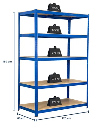 Produktbild von SCHMIDT security tools Schwerlastregal 180x120x60cm Steckregal 275kg pro Boden