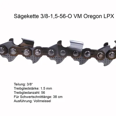 Produktbild von Oregon SUPER 70 Sägekette 3/8" 1,5mm 56 Glieder Vollmeißel