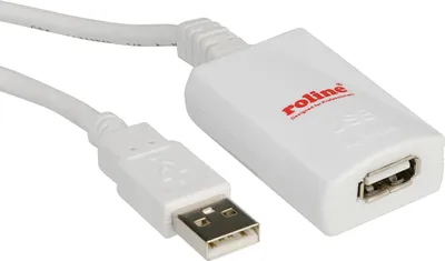 Produktbild von ROLINE USB 2.0 Verlängerung, weiß, 5 m