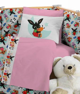 Produktbild von Bing der Hase Rosa Babybettwäsche-Set