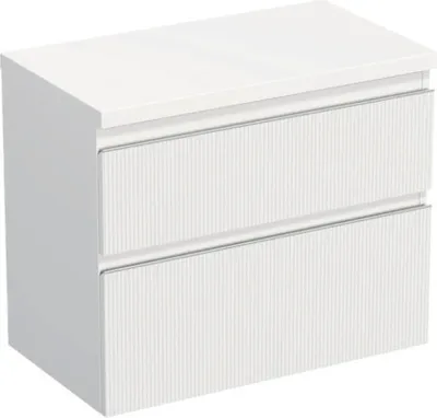 Produktbild von Jungborn Waschtischunterschrank TRENTA BxHxT 76,7 x 64,6 x 44,5 cm Frontfarbe weiß matt TRE DESK 80 2Z S A8916