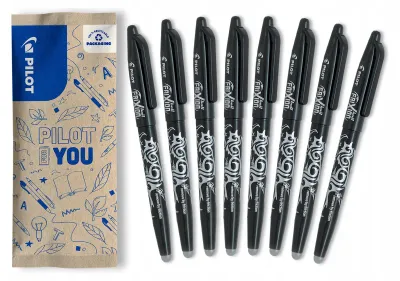 Produktbild von PILOT FRIXION BALL 0,7 Kugelschreiber Set 8 Stück Schwarz Radierbar