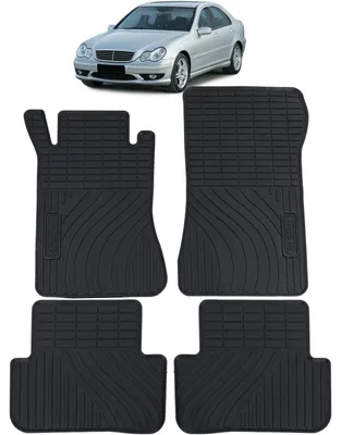 Immagine prodotto di Tappetini in gomma di alta qualità, anteriori e posteriori, per Mercedes-Benz Classe C (W203) e Classe C Station Wagon (S203), dal 2000 al 2007