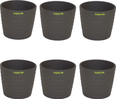 Produktbild von Set6 6 Keramik Hydro Blumentöpfe Maui anthrazit 13/12 Ø 16 cm H 13,5 cm