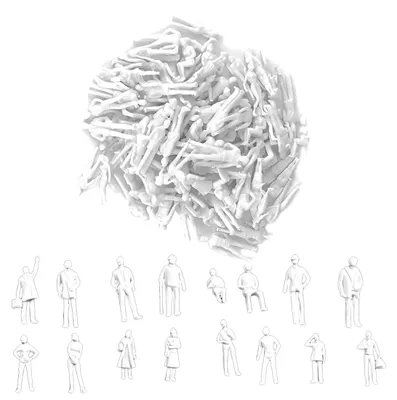 60 Miniaturfiguren 1:75, unbemalt, für Modellbau & Dioramen