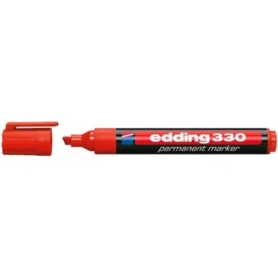 Productafbeelding van 10 stuks Edding 330-002 navulbare permanente marker, 1-5 mm, rood
