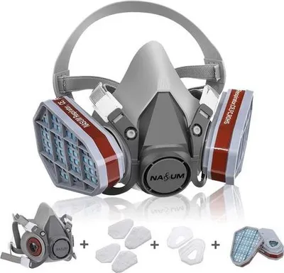 Produktbild von NASUM M201 Chemische Atemschutzmaske – Gas- & Staubschutz-Respirator mit Doppelfilter | Wiederverwendbare Schutzmaske für Arbeit, Werkstatt & Industrie