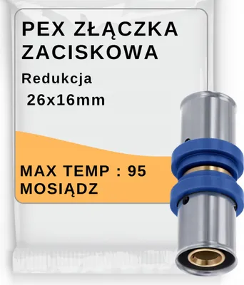 Zdjęcie produktu dla Pipelife Radopress Redukcja PEX 26x16mm | Złączka Redukcyjna | Mosiądz | TH
