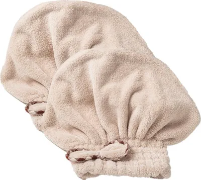 Produktbild von 2er-Pack Haartrockenhauben, weich und saugfähig, schnelltrocknend, Haarturban, Handtuch, Duschhaube