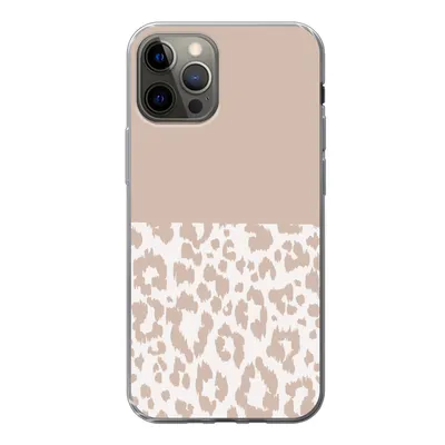 Produktbild von MuchoWow® Handyhülle Schutzhülle Hülle für iPhone 12 Pro Panther Druck - Rosa - Tiere Silikon Softcase Handy Hülle - Abdeckung