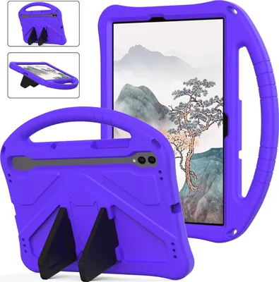 Obrázek produktu pro Dětské pouzdro pro Samsung Galaxy Tab S9 FE/Tab S9/Tab S8/Tab S7 11", EVA lehké nárazuvzdorné pouzdro s skládacím stojánkem a rukojetí Fialová