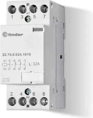 Obrázok produktu pre Vyhľadávač 22.74.0.024.1310 Stýkač 4 rozpojené kontakty 24 V/DC, 24 V/AC 32 A 1 ks