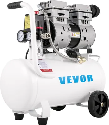 Produktbild von Flüsterkompressor 25 L, Leise Ölfrei Kompressor 750 W, Ölfrei Luftkompressor 60 dB, Druckluftkompressor 220 V, Silent Druckluft Kessel 165 L / min Abgasvolumen, mit Eingebautem Abluftventilator