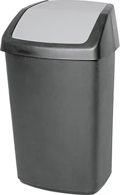 Image de Curver Corbeille Swing-Top avec couvercle basculant 50 l gris soft