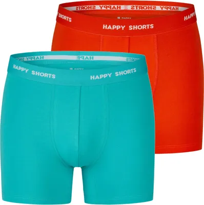 Produktbild von 2 Happy Shorts Jersey Trunk Herren Boxershorts Pant Neon Grün Orange
