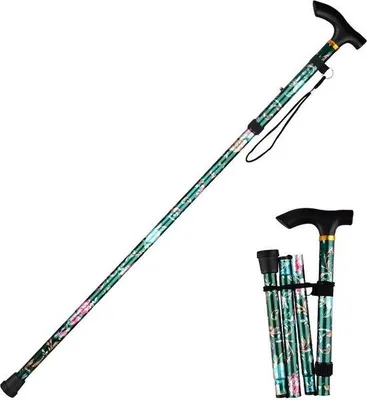 Obrázok produktu pre Skladacia turistická tyč - skladacia horská tyč unisex prenosná ľahká a nastaviteľná - zelená