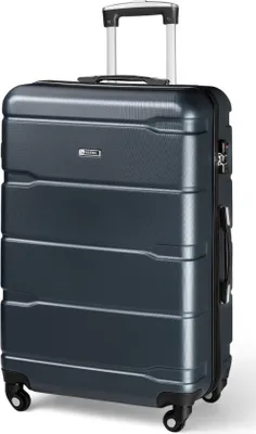 Produktbild von ALEOS. Hartschalen Koffer XXL 50x32x75cm Reisekoffer, Hartschalen Trolley, schwarz, leicht, Hartschale, robust, 100% ABS+PC, TSA Schloss, leichtgängige 4 Rollen