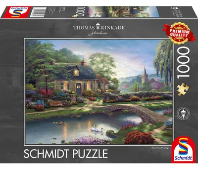 Obrázok produktu pre Puzzle Schmidt Spiele, 1000 dielov: Domček nad potôčikom od Thomasa Kinkadea