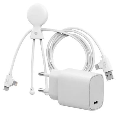 Obrázok produktu pre XOOPAR, pánFastCharge nabíjačka USB A C/Micro USB C Lightning kábel, biela