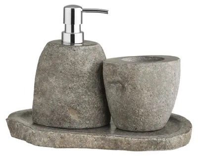 Obrázok produktu pre Kúpeľňová sada Gara Riverstone – dávkovač, držiak a tácko
