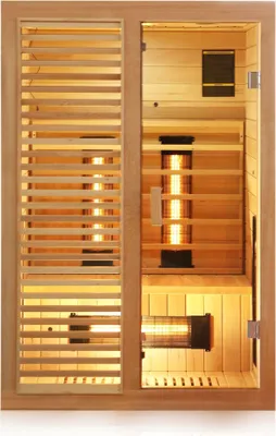 Produktbild von Dewello Infrarotkabine Infrarotsauna HAMLIN 130cm x 105cm inkl. Vollspektrumstrahler, Bodenstrahler
