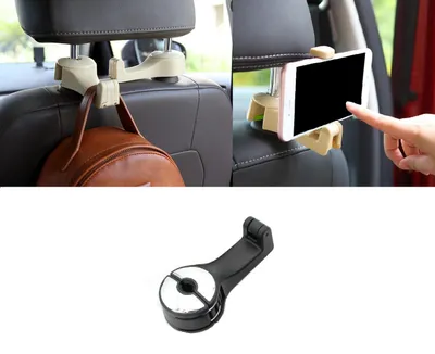 Produktbild von Halter Halterung für Handy Tasche etc in chrom schwarz 1 Stück PKW Kopfstützen