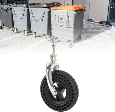 Produktbild von 7 Zoll TPE-Gummi-Lenkrolle mit rutschfestem Bienenwaben-Design, solide Ersatzrolle für Handkarren und Transportwagen, Tragfähigkeit von 75 kg
