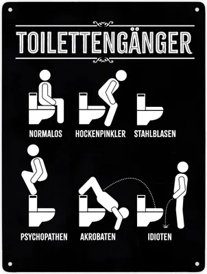 Produktbild von Toilettengänger Metallschild XXL in 28x38 cm mit witzigem Motiv