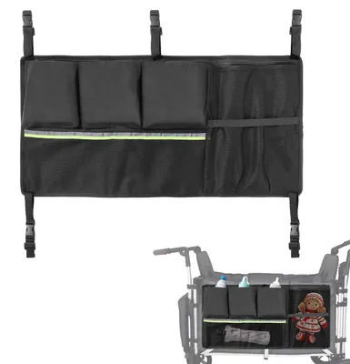 Imagen del producto de Bolsa de malla para cochecito, 72x34 cm - Gran capacidad con tiras reflectantes