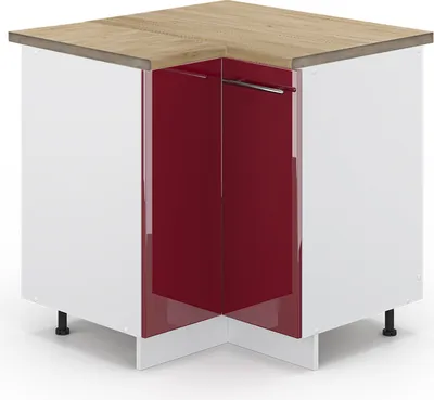 Obrázek produktu pro Rohová skříňka Vicco Fame-Line Bordó červená vysoký lesk 80.5 cm , PD Dub, Model 46293