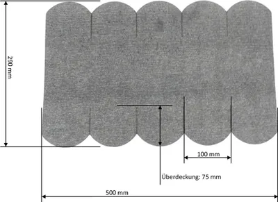 Produktbild von Dachschindeln Biberschwanz (100 mm) - First grau 3 Streifen