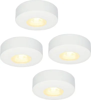 Produktbild von hoftronic LED Aufbaustrahler 3W 300lm 2700K IP44 Weiß Set 4 Stück