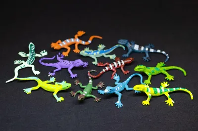 Produktbild von 12er Set Salamander Aufstellfiguren Tierfigur Geckos Eidechse Gecko 12 Stück