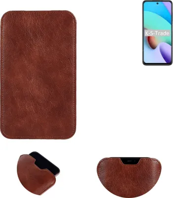 Produktbild von K-S-Trade Schutzhülle Handyhülle kompatibel mit Xiaomi Redmi 10 2022 Handytasche Kunstleder Sleeve in braun