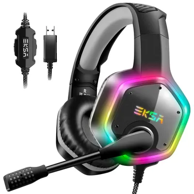 Image de Casque gaming, son surround 7.1, microphone antibruit, gris