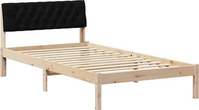 Imagen del producto de Estructura de cama de vidaXL, color marrón y , 100 x 200 cm, madera maciza de pino
