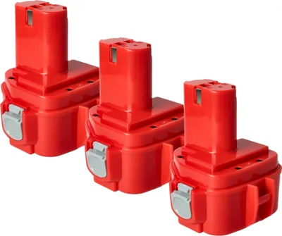 Produktbild von vhbw 3x Akku kompatibel mit Makita 4191DWA, 4331D, 4191DZ, 4331DWD, 4331DWAE, 4191DWAE, 4331DZ, 4191DWD, 4331DWDE Werkzeug (1500 mAh, NiMH, 12 V)