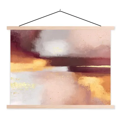 Produktbild von MuchoWow® Textilposter Malen - Abstrakt - Pastell 60x45 cm mit holzfarbenen Rahmen - Bild