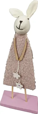Image de HOFF-Interieur 1251-S Lapin "Candy" dans un amusant mélange de matériaux env. 28x9x5cm (1 pièce)
