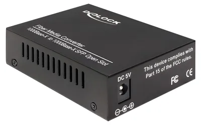 Produktbild von DeLOCK 86203, 1000 Mbit/s, 1000Base-X, 1000Base-X, Gigabit Ethernet, 1000 Mbit/s, Schwarz