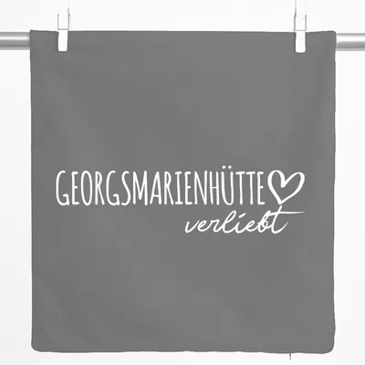 Produktbild von Huuraa Kissenbezug Georgsmarienhütte verliebt 40x40cm Steel Grey Baumwolle Dekokissenbezug Geschenkidee