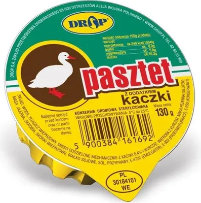 Produktbild von Drop "pasztet kaczki" Brotaufstrich mit Hähnchenleber und Ente 130g