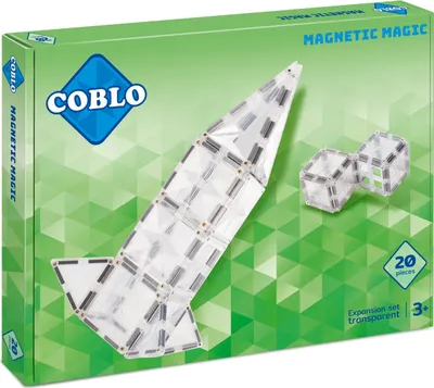 Obrázok produktu pre Coblo Toy Magnetické dlaždice Transparent 20 kusov