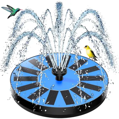 Produktbild von Solarbetriebene Springbrunnen für Teiche – Schwimmender Springbrunnen – 7 Düsen – Solarpanel aus Glas