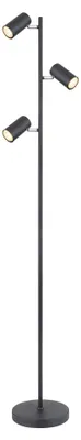 Produktbild von Luvio Stehleuchte Schwarz 3-flammig GU10 Aluminium 155cm – Moderne Design Standleuchte