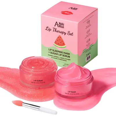 Produktbild von Lippenpflege-Set mit Schlafsmaske und Zuckerpeeling für trockene Lippen